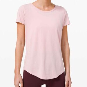 Lululemon live crew pale pink blush pink tee shirt